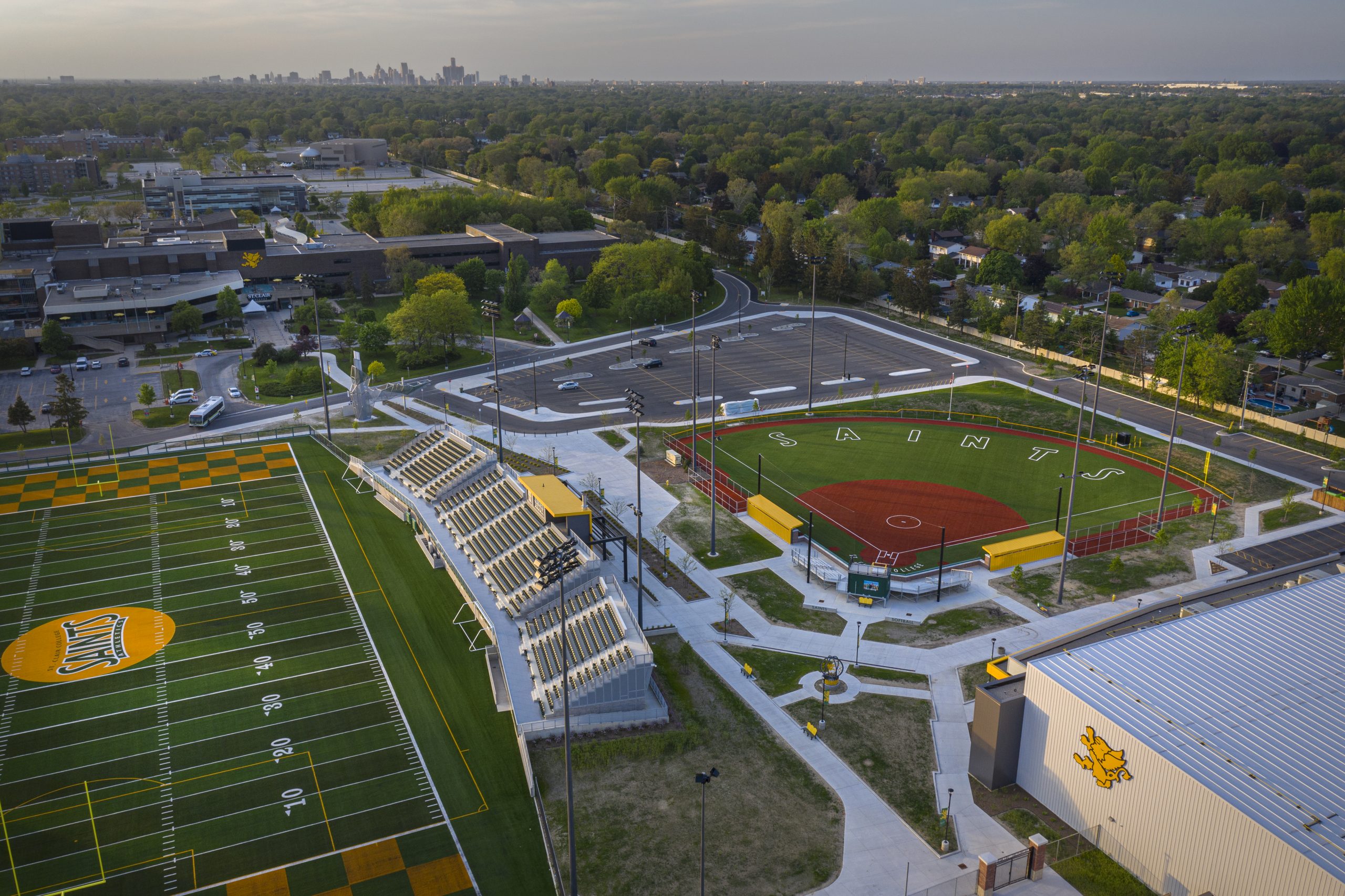 Our newly-built Sportspark, home of the Saints soccer and softball teams as well as the St. Clair Fratmen football team.