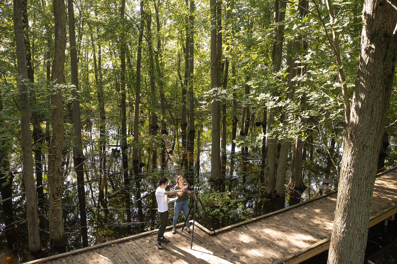 Students in arboretum