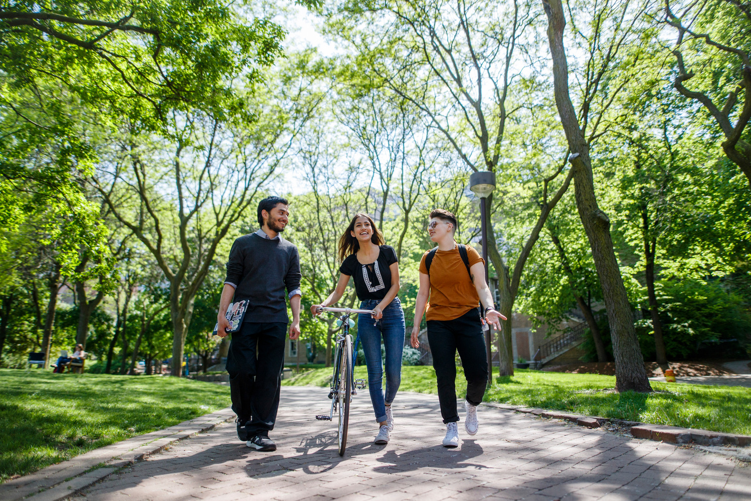 TMU students walking on campus.