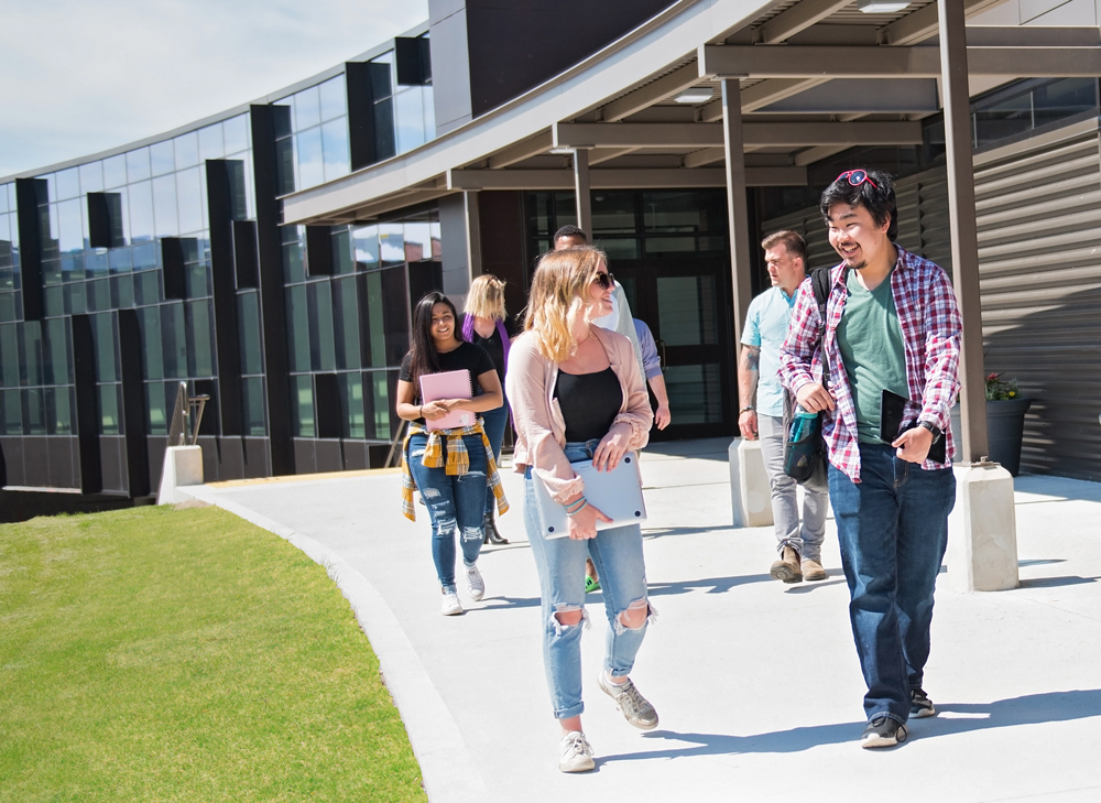 Group of students walking outside