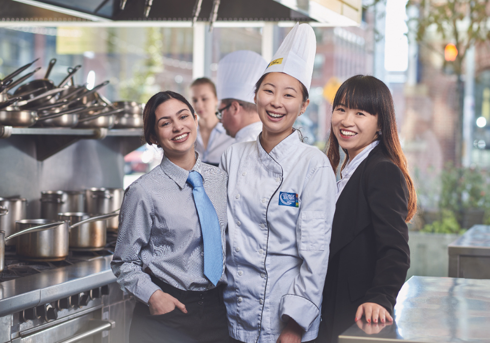 Culinary Arts students working in one of GBC's learning kitchens.