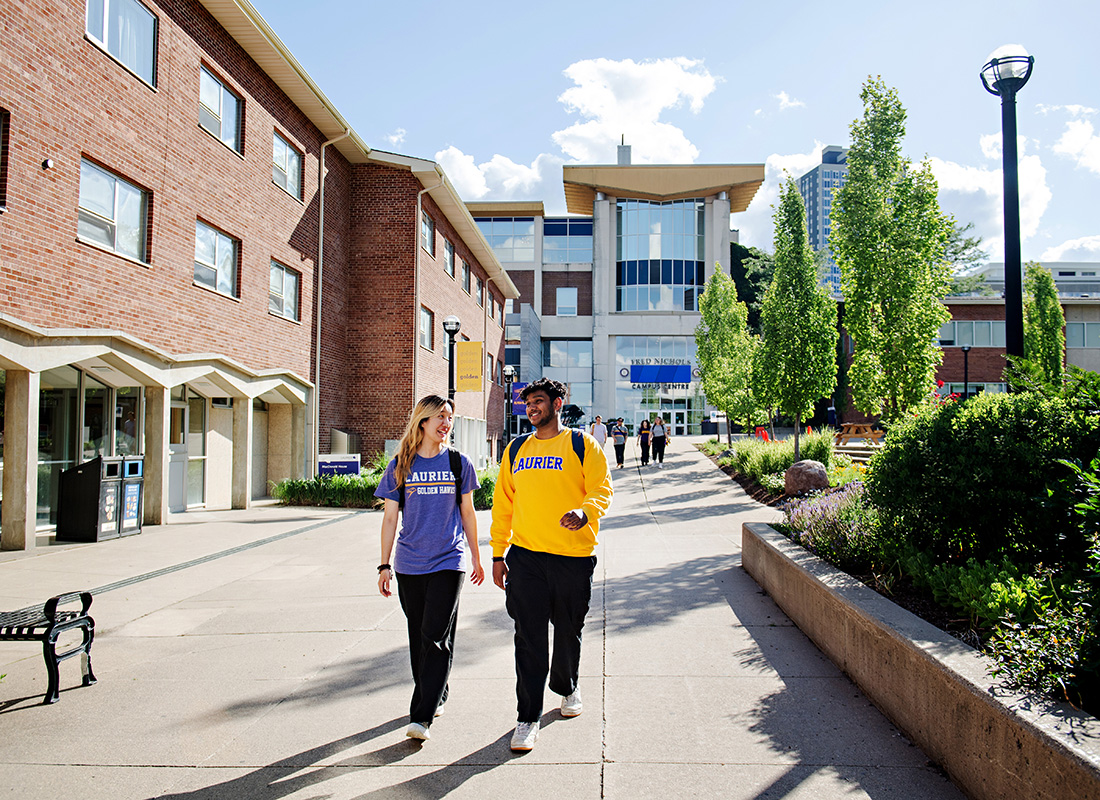 Students walking outside of the Fred Nichols Campus Centre